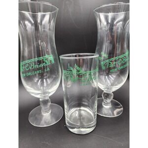 Vintage PAT O'BRIENS GREEN‎ "HAVE FUN" DRINKWARE 3 PIECE SET